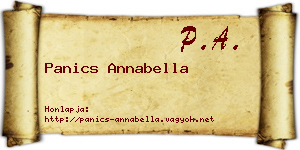 Panics Annabella névjegykártya
